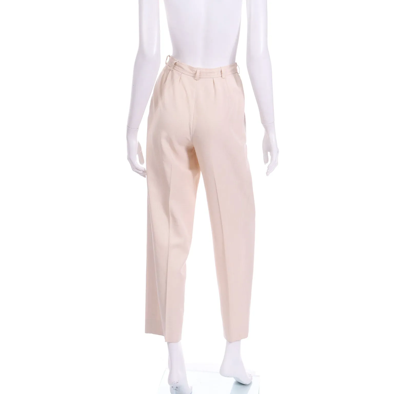 1970s Yves Saint Laurent Natural Linen 2 Pc Jacket & Trouser Suit