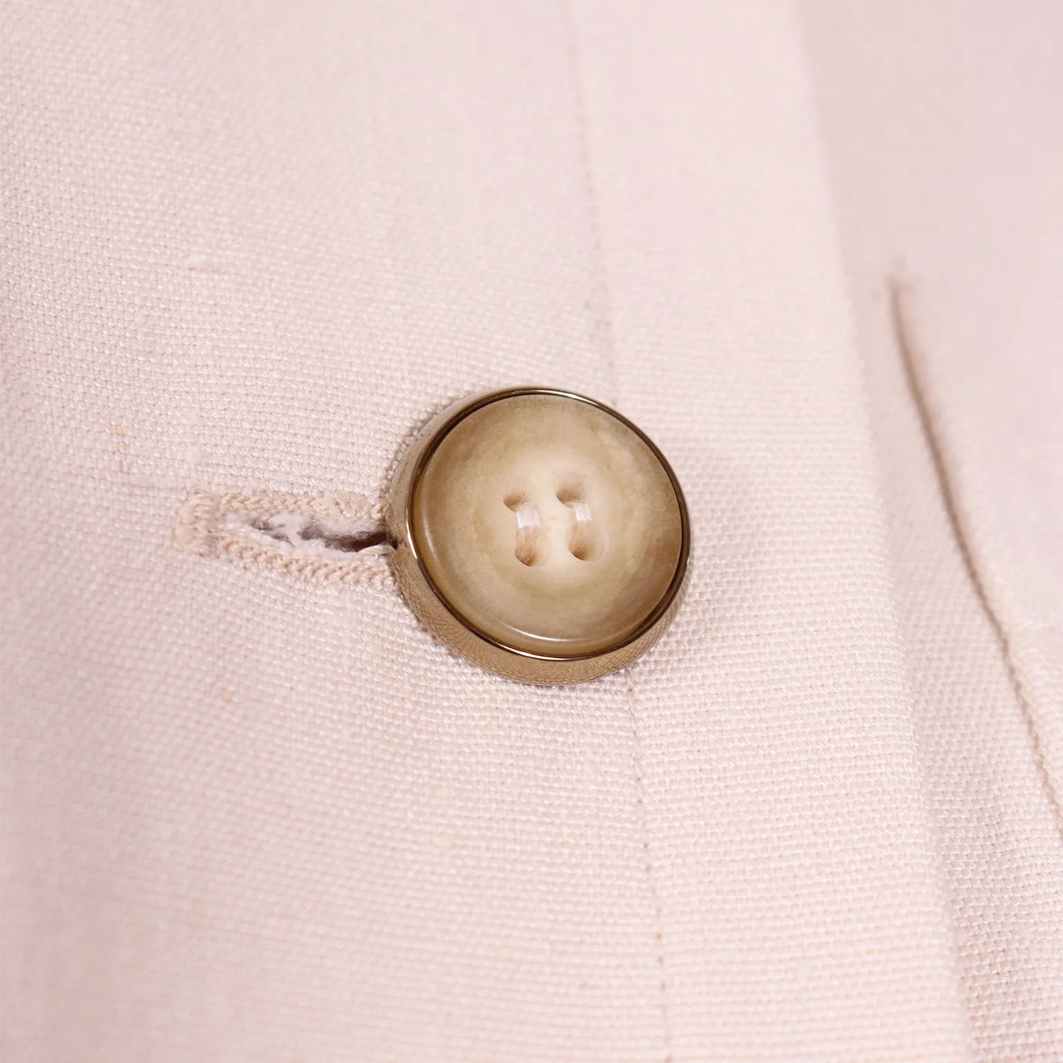 1970s Yves Saint Laurent Natural Linen 2 Pc Jacket & Trouser Suit