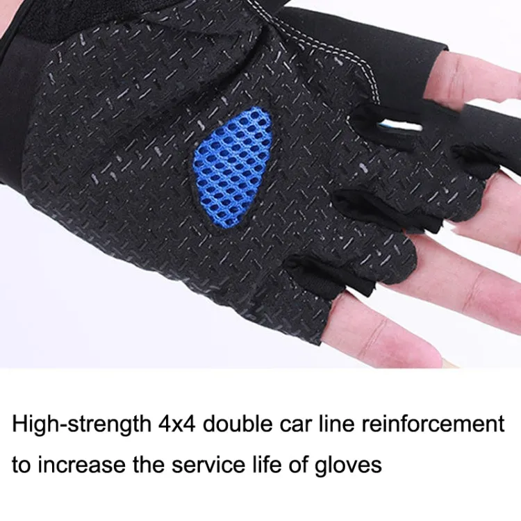 1pair Outdoor Sports Light and Breathable Summer Non-slip Fitness Half-finger Gloves(Red)