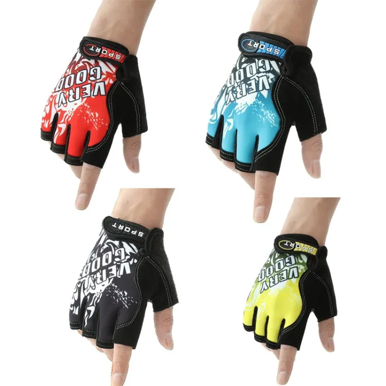 1pair Outdoor Sports Light and Breathable Summer Non-slip Fitness Half-finger Gloves(Red)