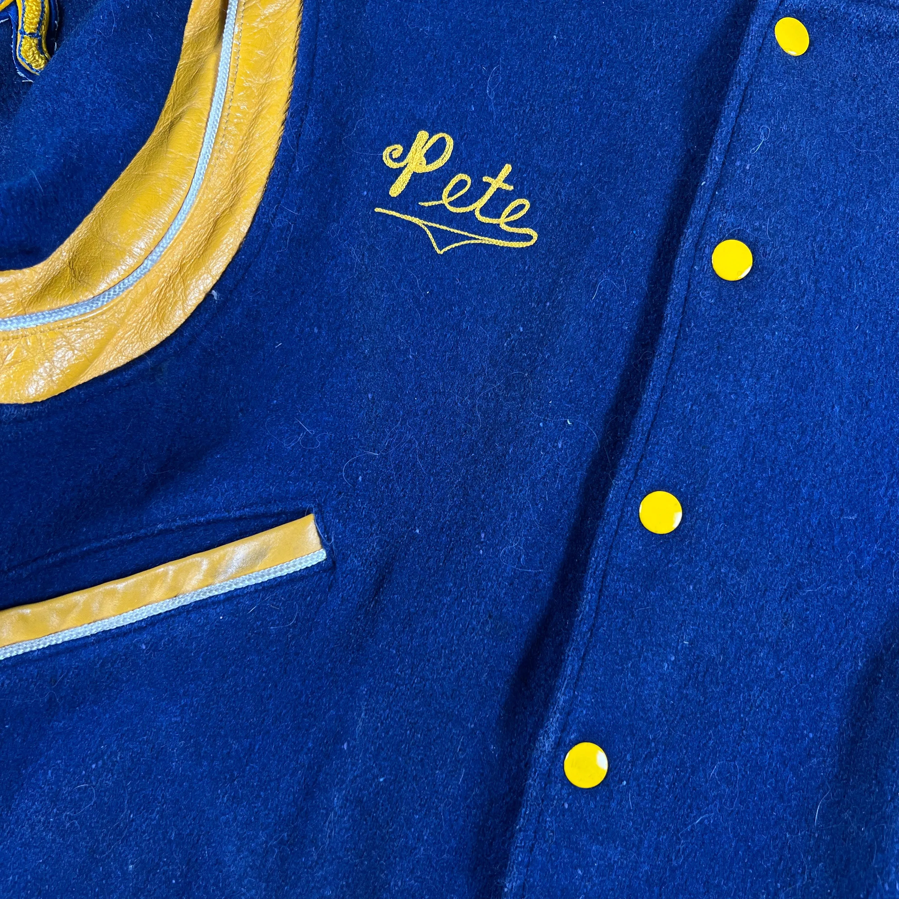 50s Sun Faded Chain Stitch Varsity Jacket- XL