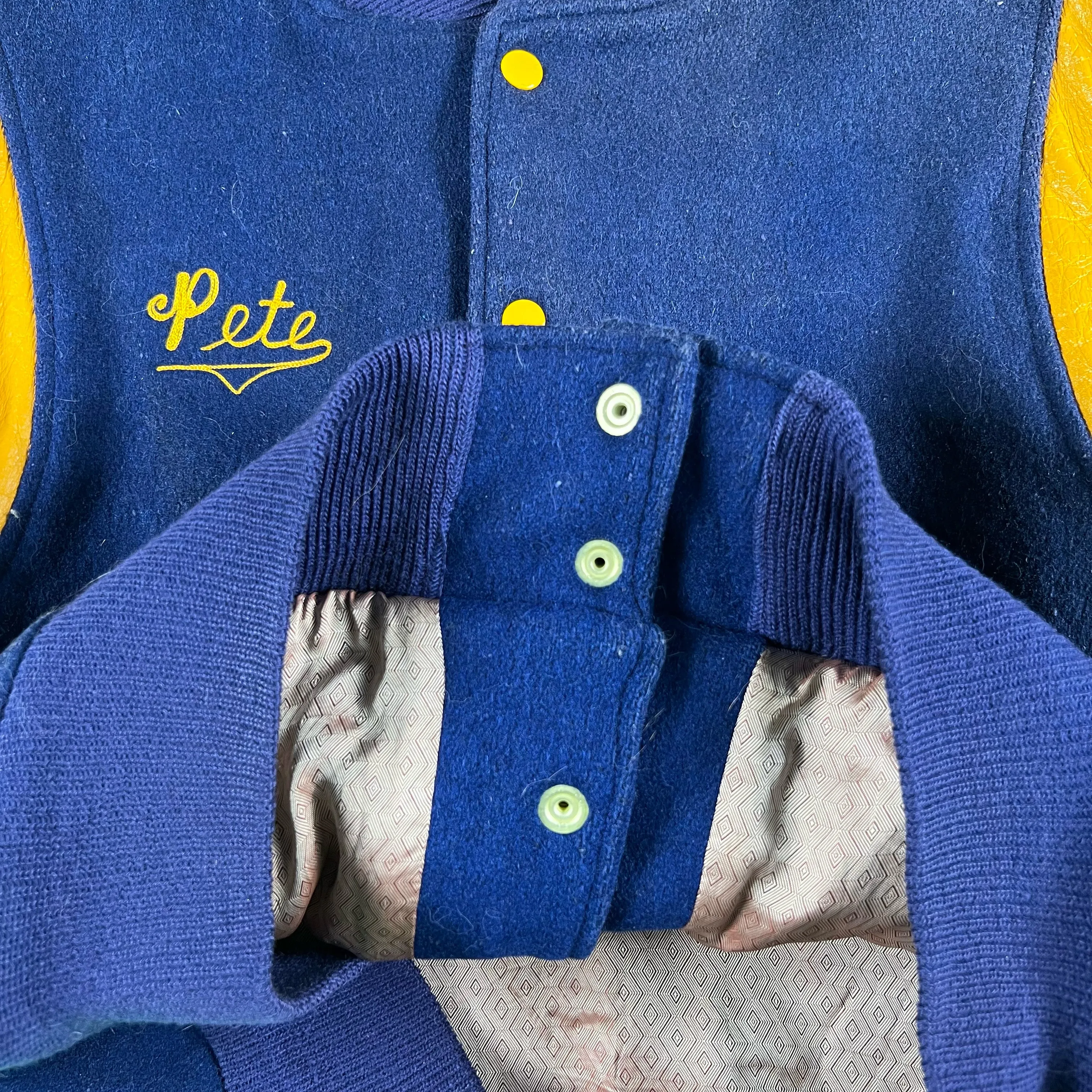 50s Sun Faded Chain Stitch Varsity Jacket- XL