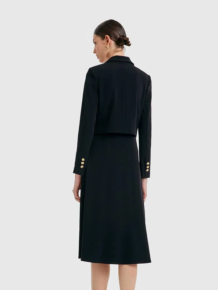 Acetate Camisole Dress With Tailored Blazer Two-Piece Suit