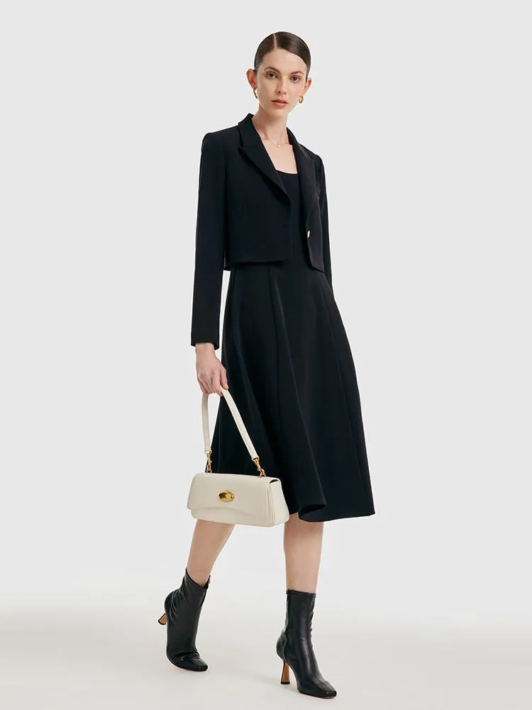 Acetate Camisole Dress With Tailored Blazer Two-Piece Suit