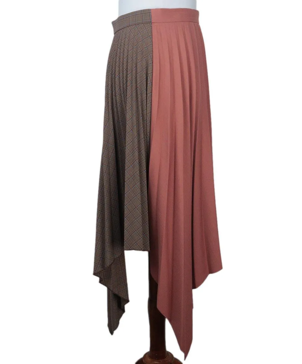 Acne Studios Peach Plaid Pleated Skirt sz 4