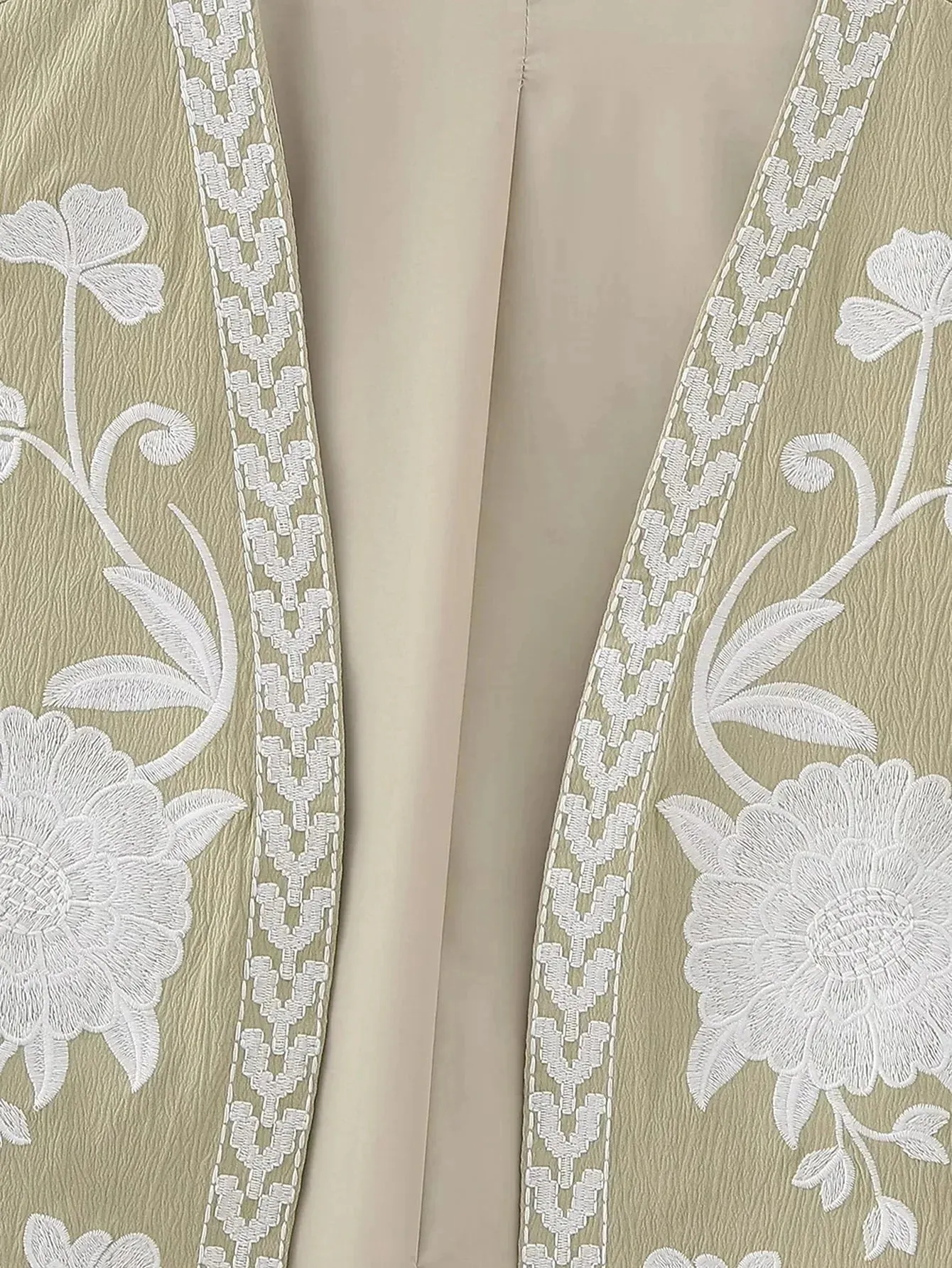 Artisanal Embroidered Cropped Waistcoat - Women Vintage Vest