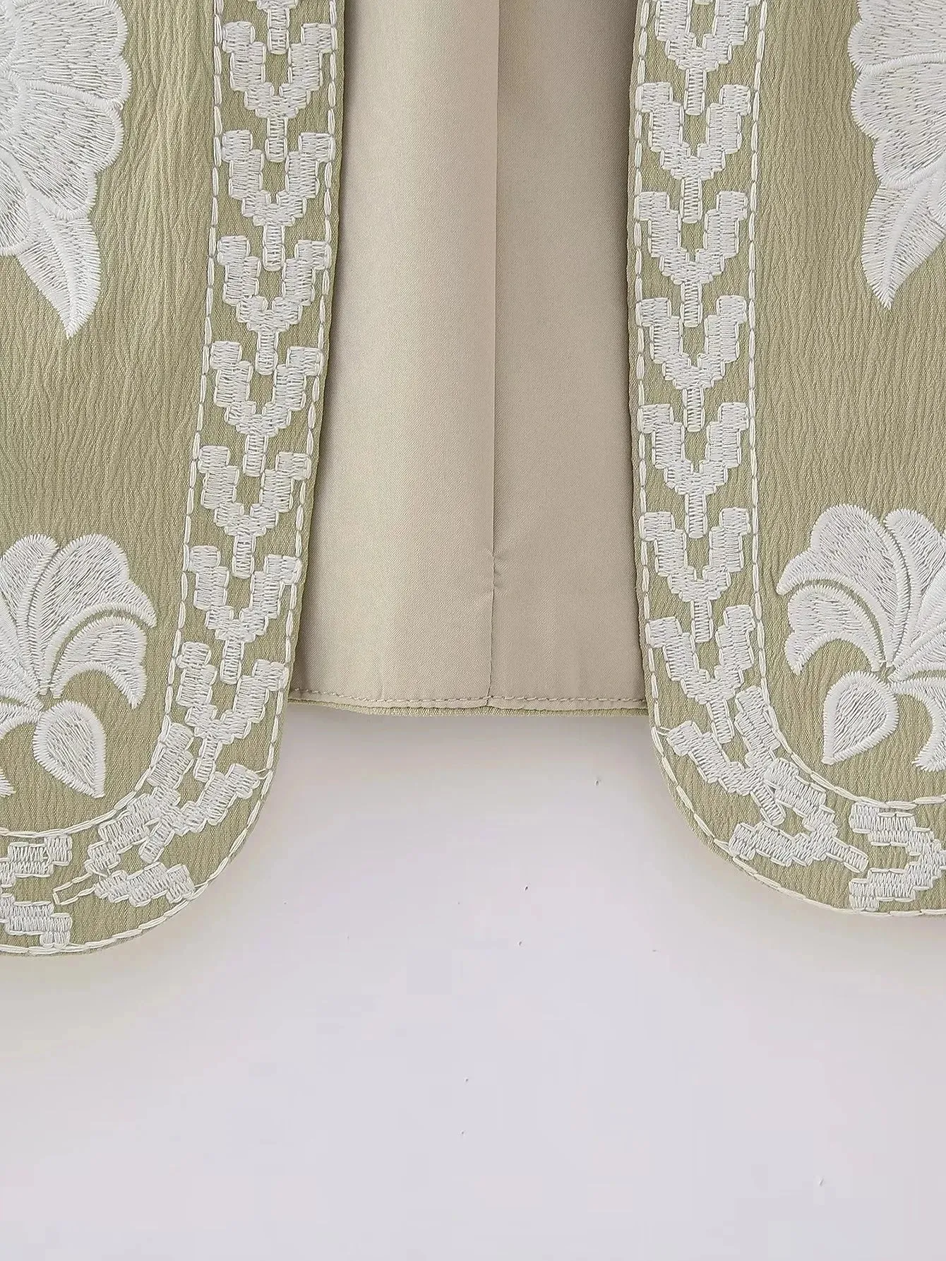 Artisanal Embroidered Cropped Waistcoat - Women Vintage Vest