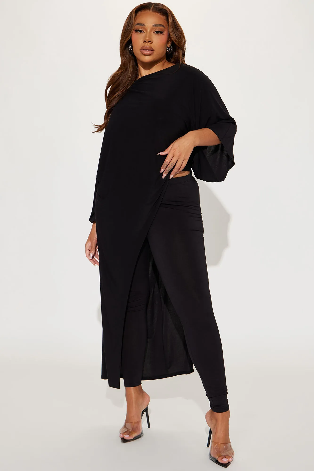 Beverly Off Shoulder Legging Set - Black