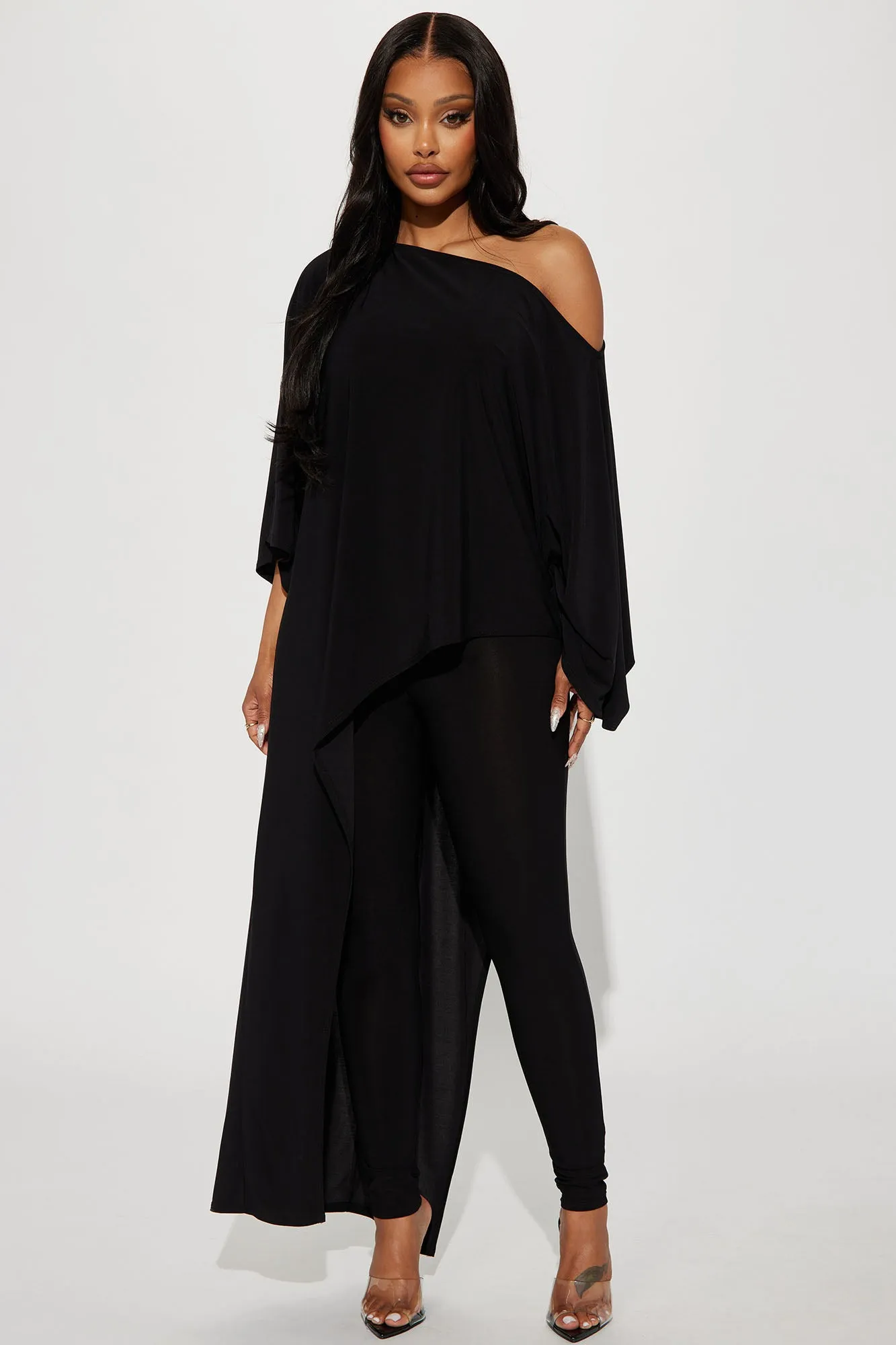 Beverly Off Shoulder Legging Set - Black