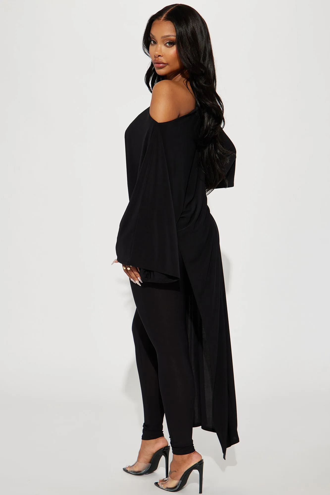 Beverly Off Shoulder Legging Set - Black
