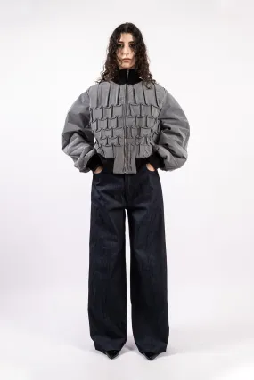 Bomber réflectif plissé artisanal
