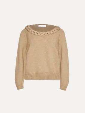 Braided Neckline Pullover