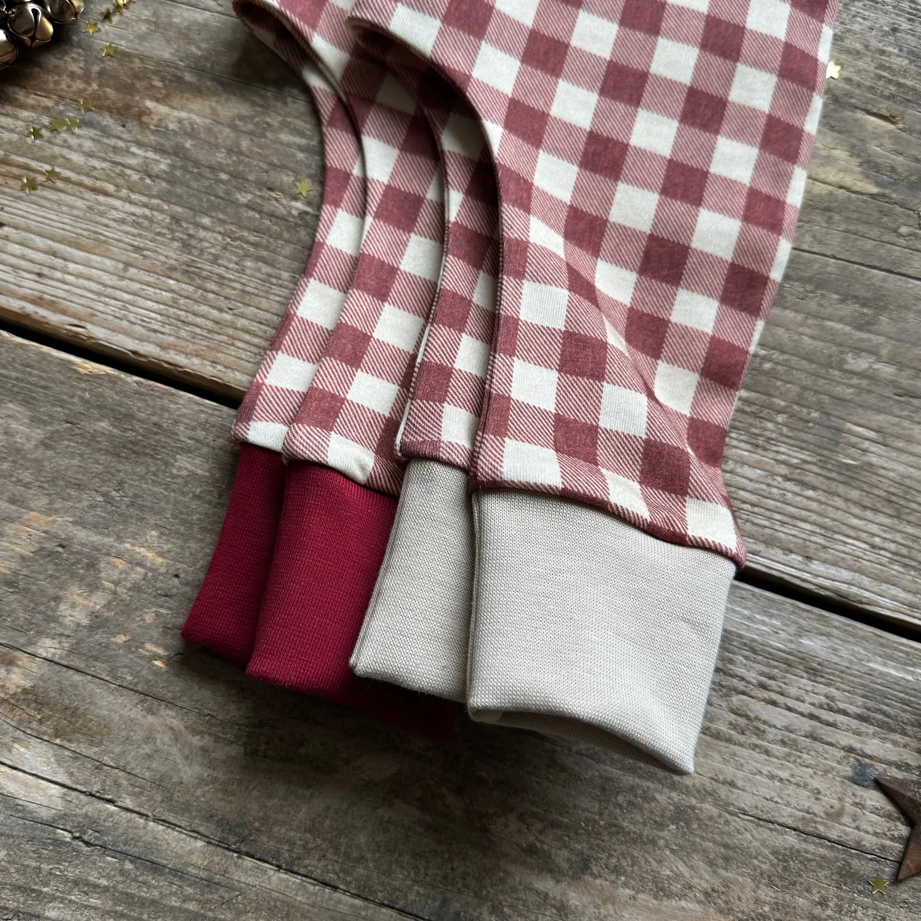 Burgundy Check BeeJamas | Long