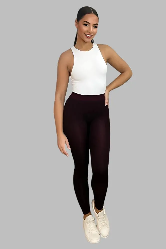 Burgundy Leopard Print High Waist Leggings