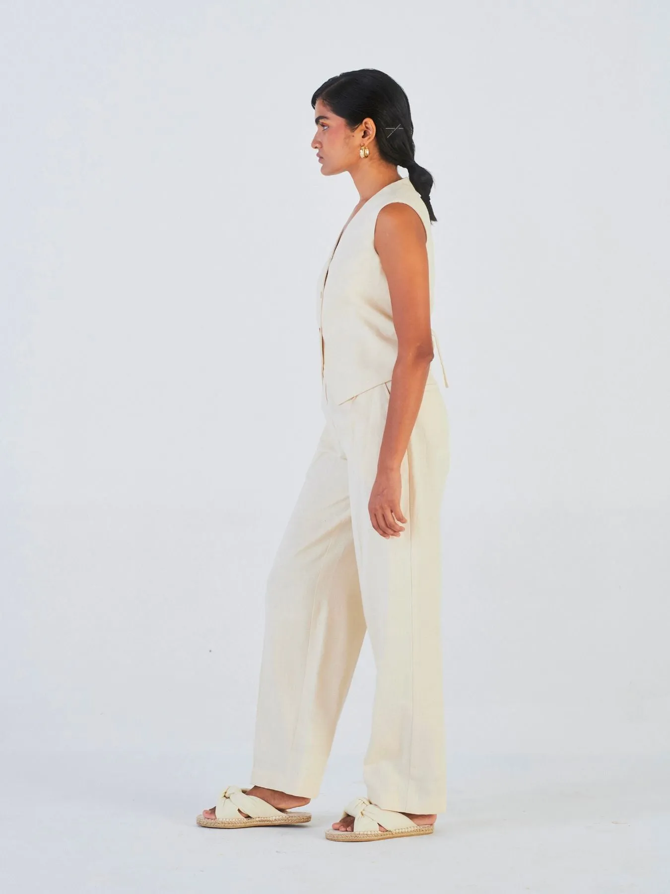 Chameli Denim Co-ord Set, Off-White