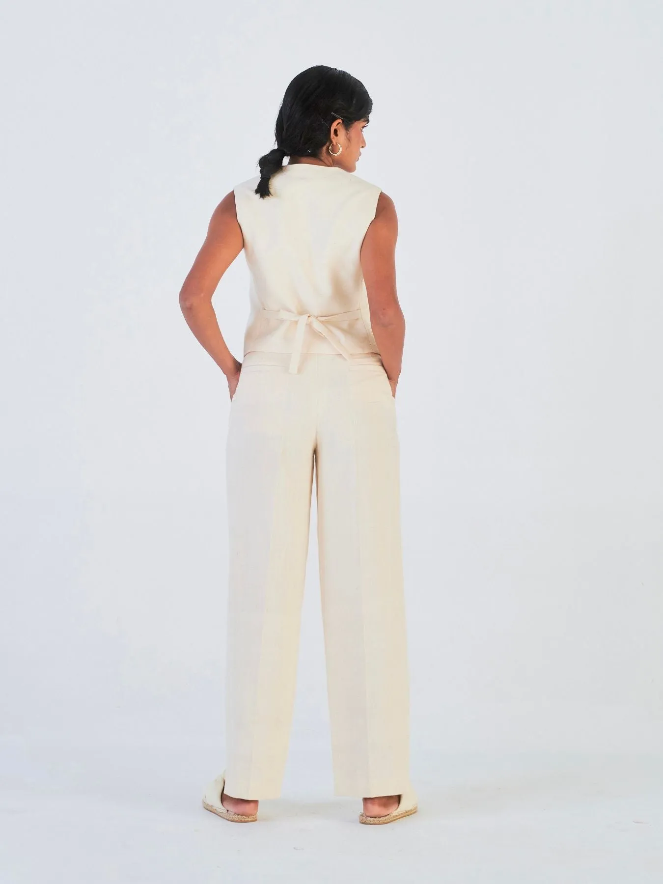 Chameli Denim Co-ord Set, Off-White