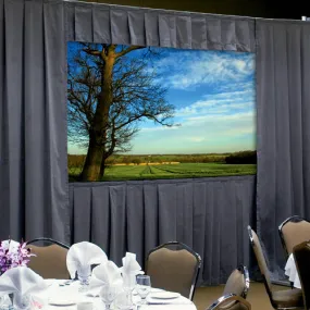 Da-Lite Fast-Fold Deluxe Drapery Kit 10-6X14 UV Video 4:3 122 X 164 - Black Hardware - Blue Drapes