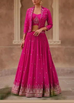 Designer Chinon Silk Lehenga with Jacket