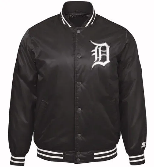 Exclusive: Authentic Starter Detroit Tigers MLB satin  jacket - Black/White