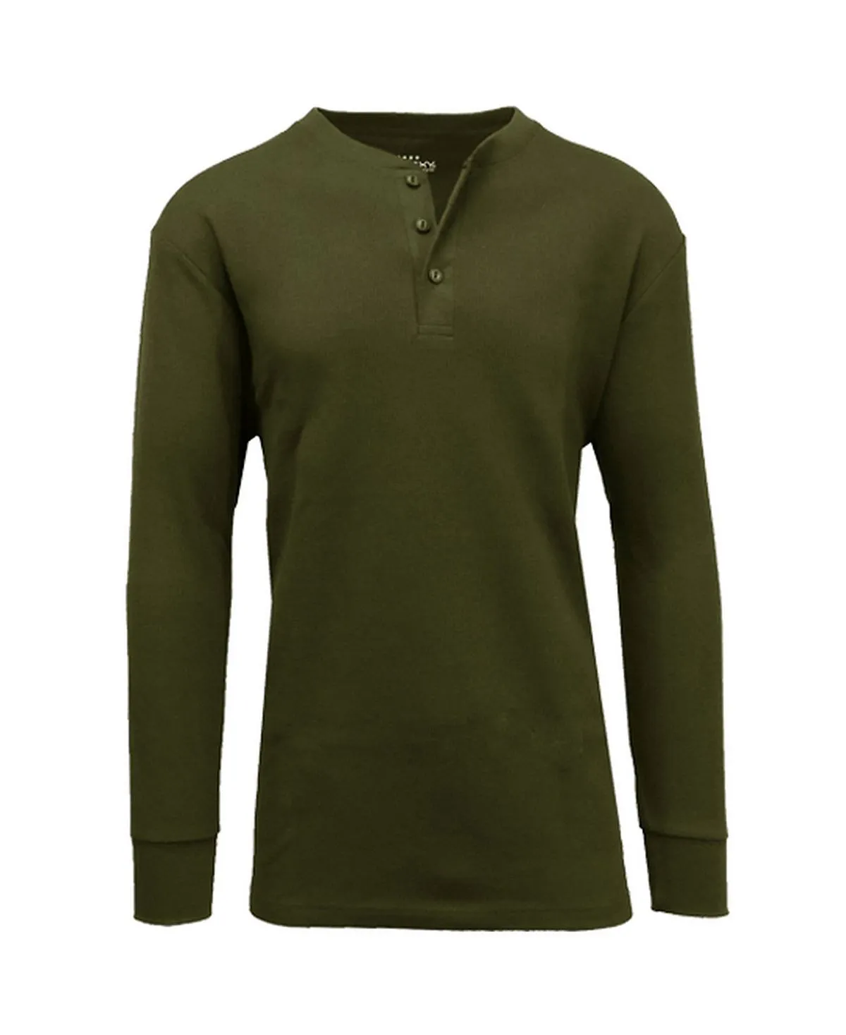 Galaxy By Harvic Men's Long Sleeve Henley Thermal T-Shirt, White