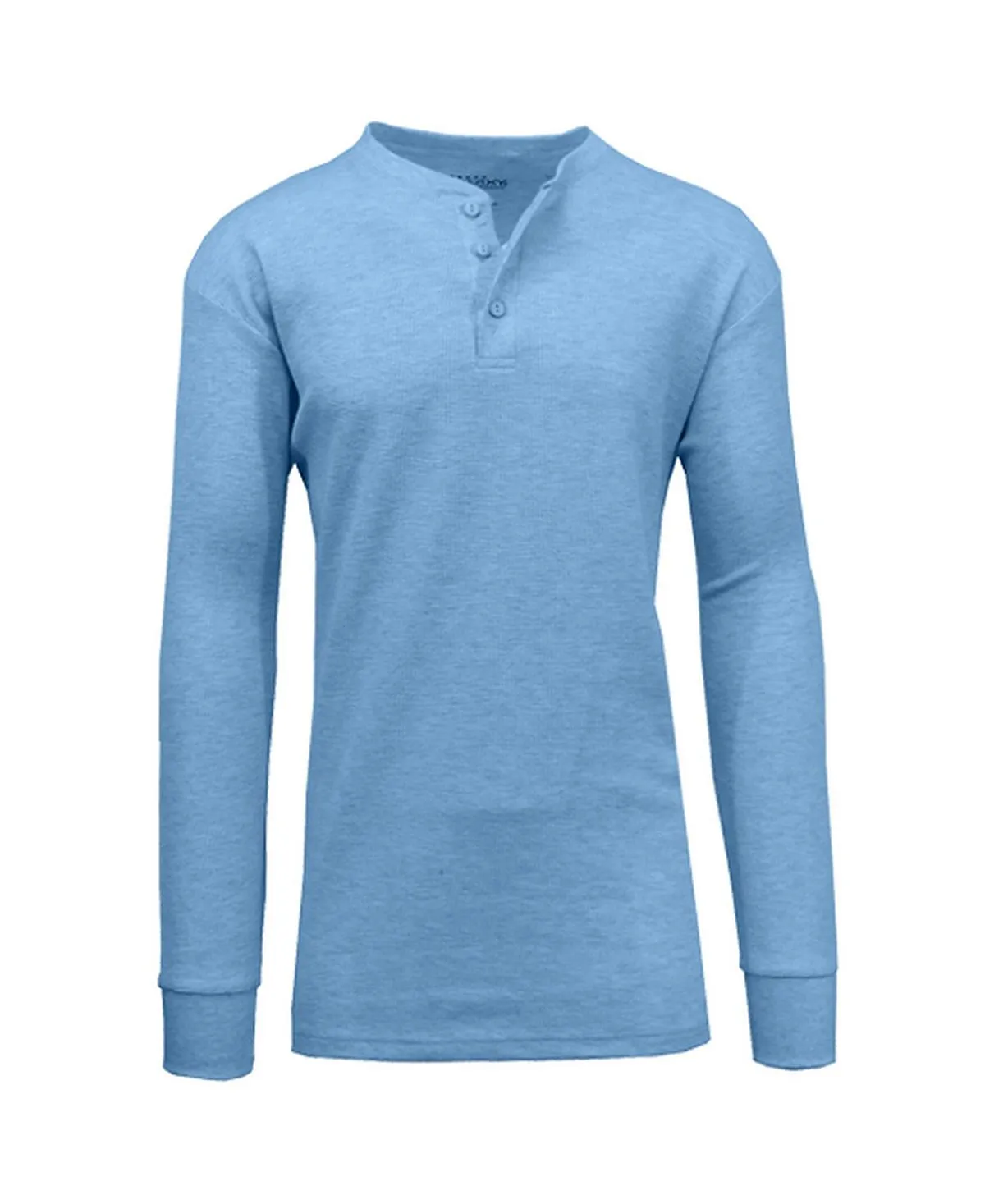 Galaxy By Harvic Men's Long Sleeve Henley Thermal T-Shirt, White