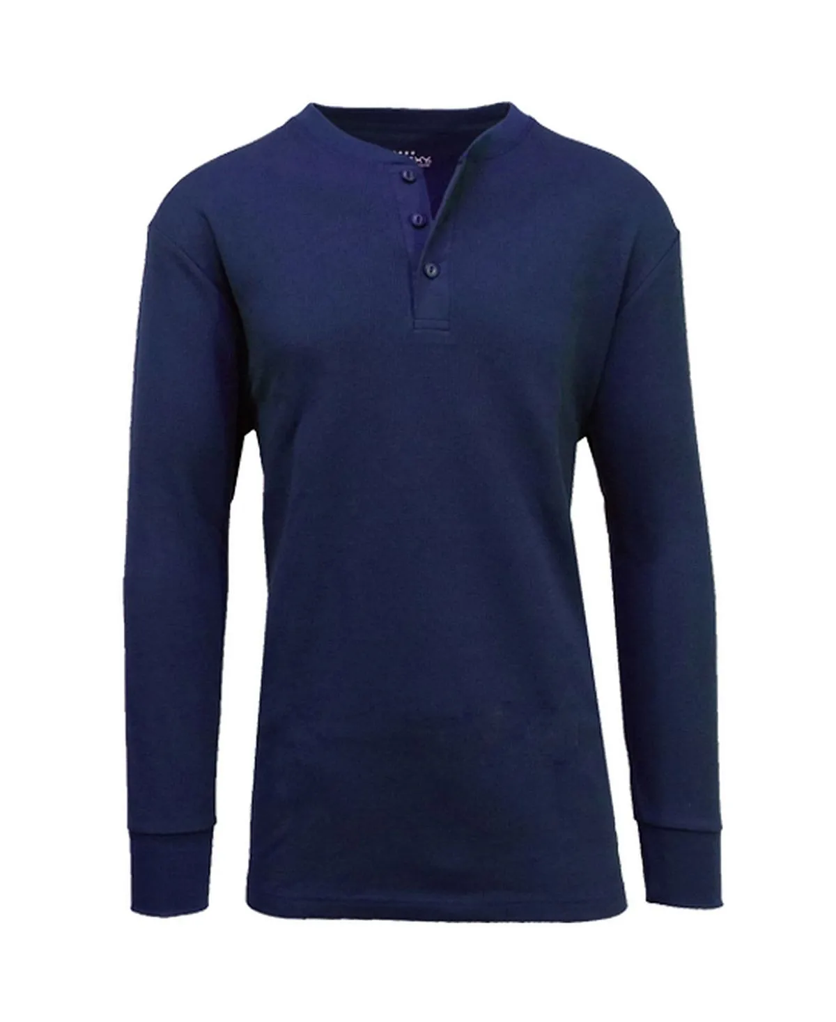 Galaxy By Harvic Men's Long Sleeve Henley Thermal T-Shirt, White