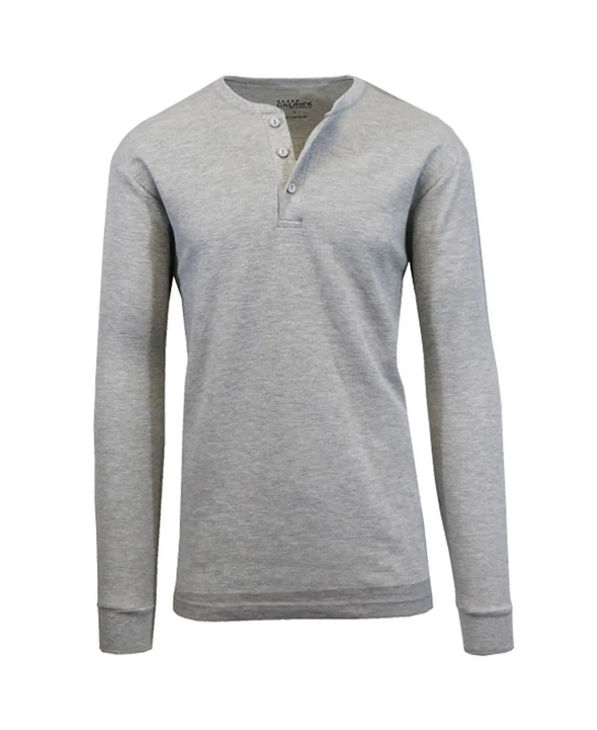 Galaxy By Harvic Men's Long Sleeve Henley Thermal T-Shirt, White