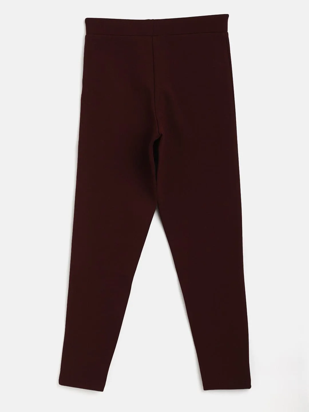 Girls Burgundy Basic Jeggings - Lyush Kids