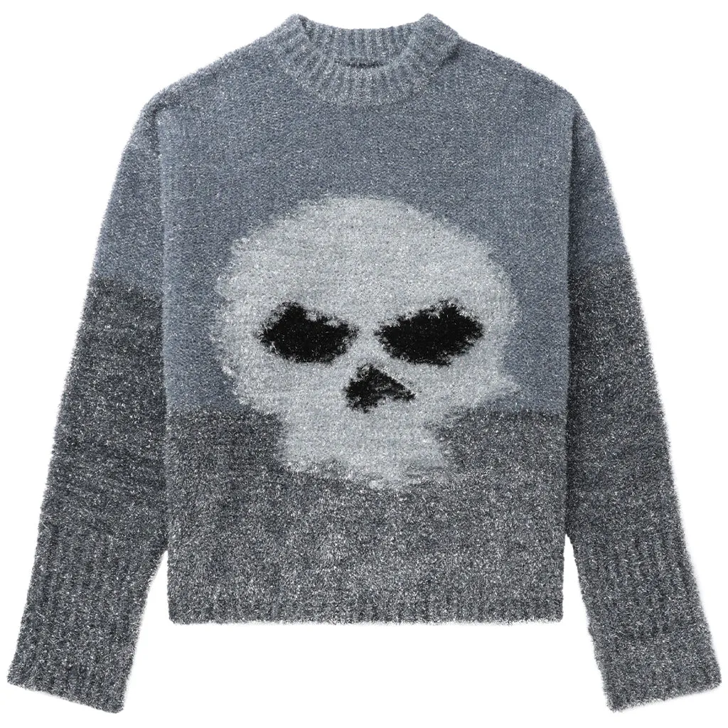 Glitter Skull Intarsia Pullover