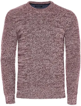 Hank Crew Neck Knitted Jumper in Burgundy