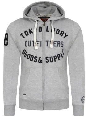 Hawk Hills Zip Through Hoodie in Light Grey Marl - Tokyo Laundry