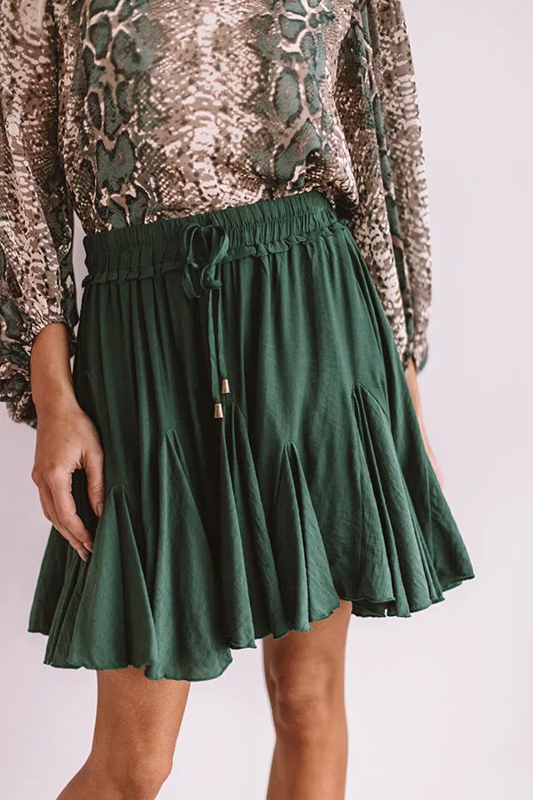 Headed For Happy Hour Skort In Hunter Green