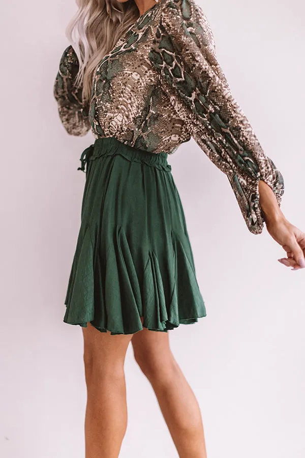 Headed For Happy Hour Skort In Hunter Green