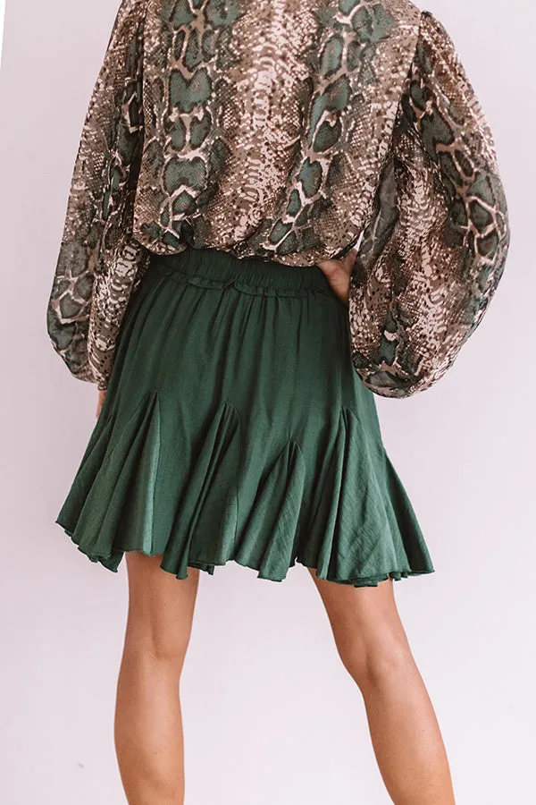 Headed For Happy Hour Skort In Hunter Green