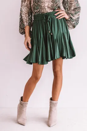 Headed For Happy Hour Skort In Hunter Green