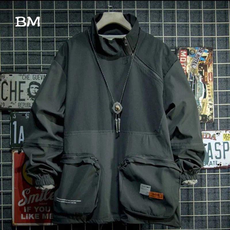 High Quality Splicing Pullover Streetwear Kpop Korean Style S Clothes Army Jackets