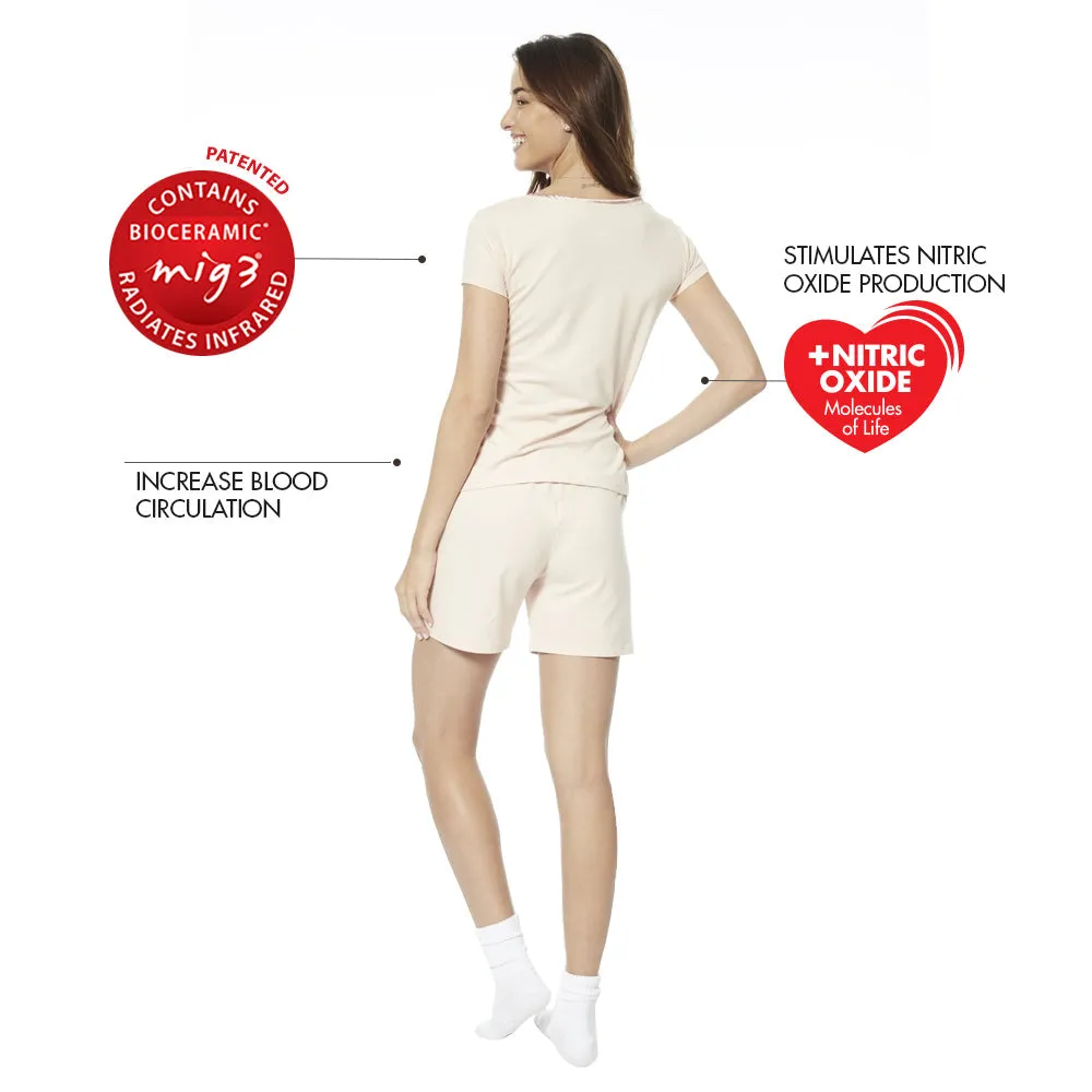 Invel® Therapeutic Recharge Women's Sleepwear Shirt with Bioceramic MIG3® Far-Infrared Technology