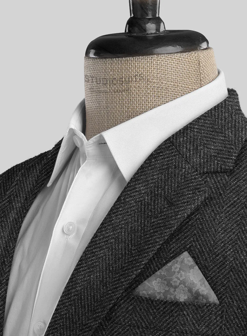 Italian Highlander Charcoal Herringbone Tweed Jacket