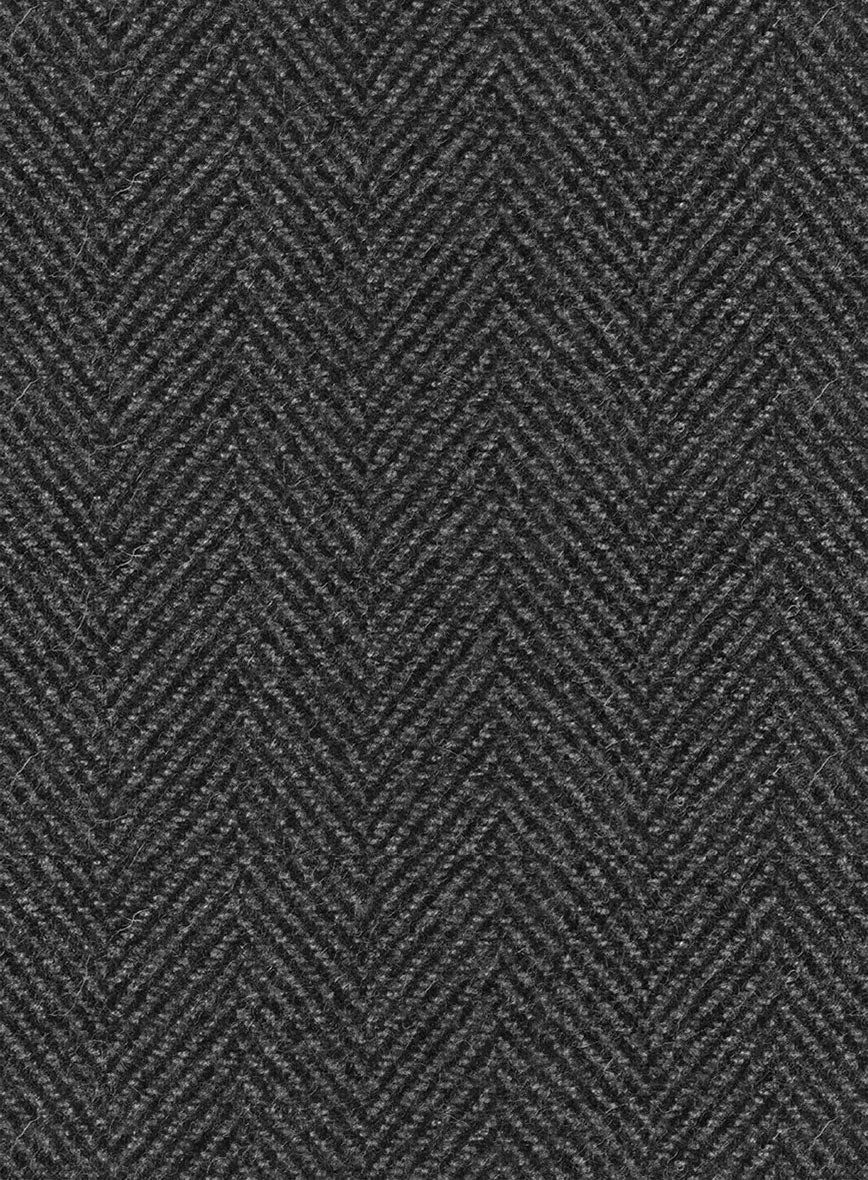 Italian Highlander Charcoal Herringbone Tweed Jacket