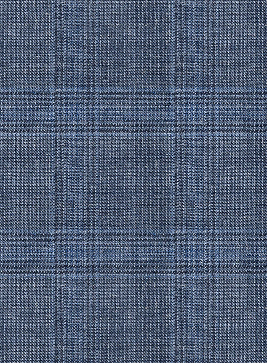 Italian Murano Enora Blue Wool Linen Silk Jacket
