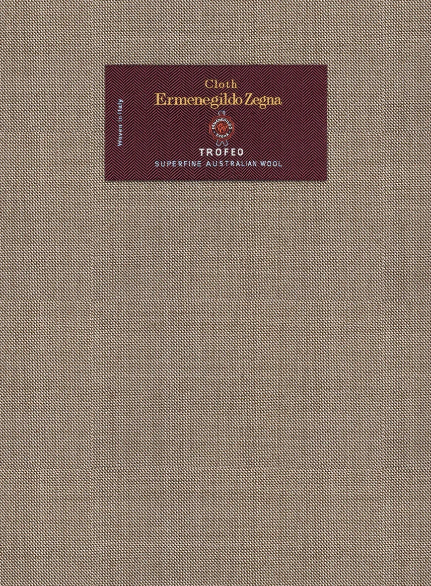 Lanificio Zegna Trofeo Sharkskin Brown Wool Jacket