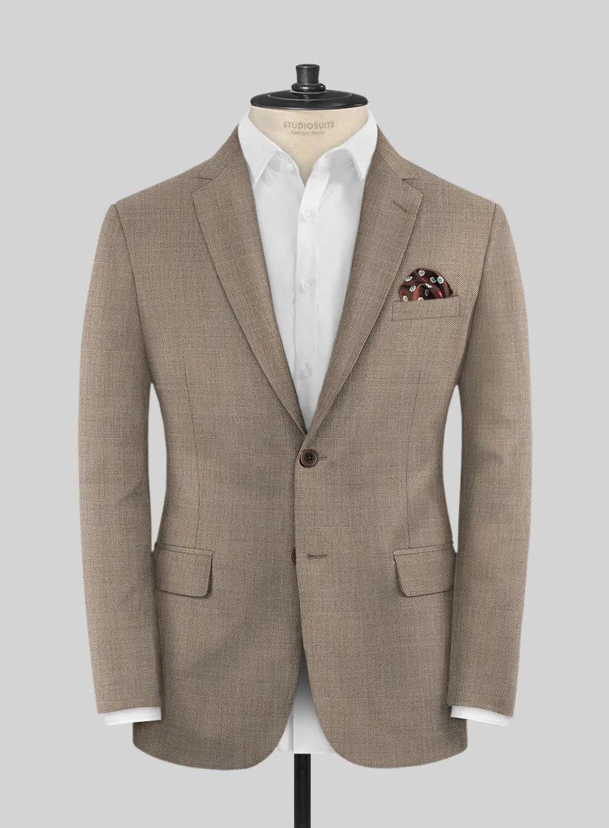 Lanificio Zegna Trofeo Sharkskin Brown Wool Jacket