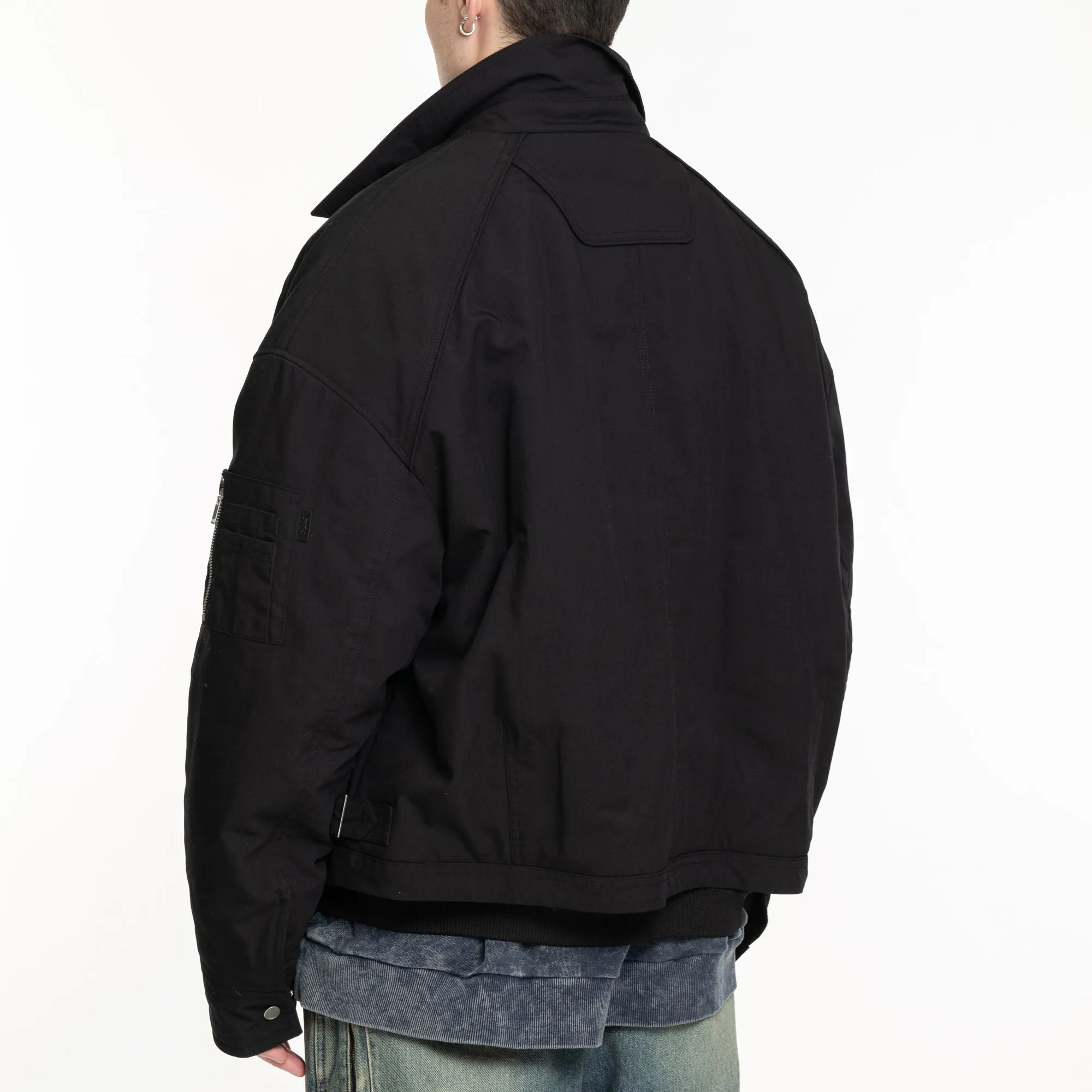 Layered Short Bomber Jacket