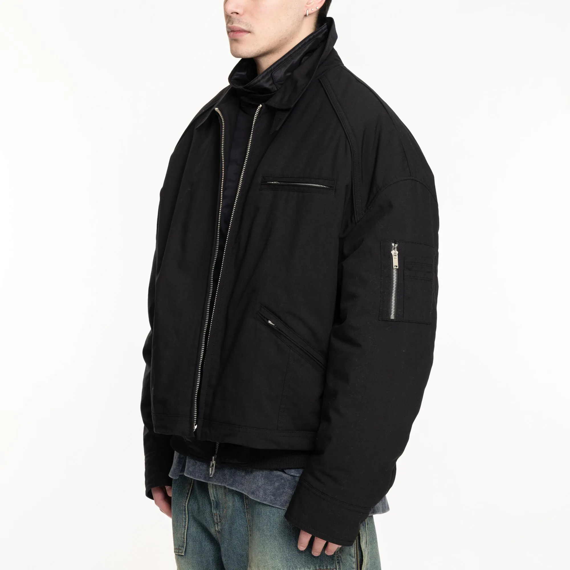 Layered Short Bomber Jacket