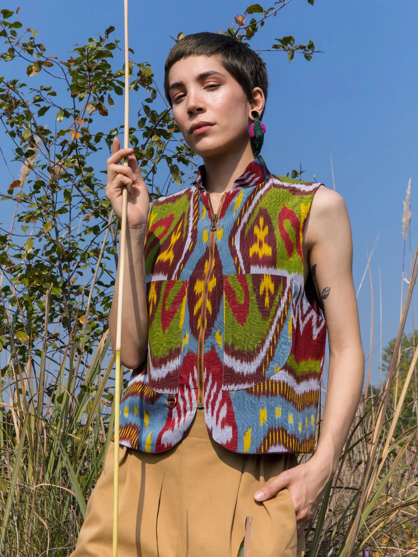 Margilan Ikat Vest, Multicolour