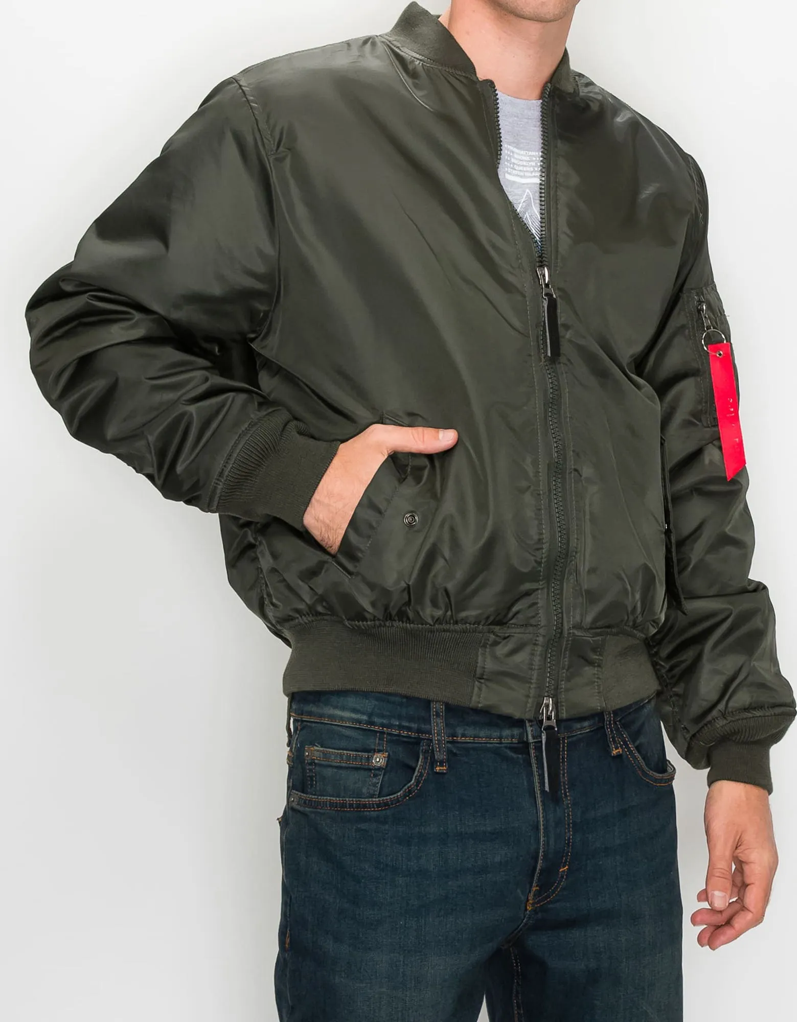 MEN'S NYLON BOMBER FLIGHT JACKET