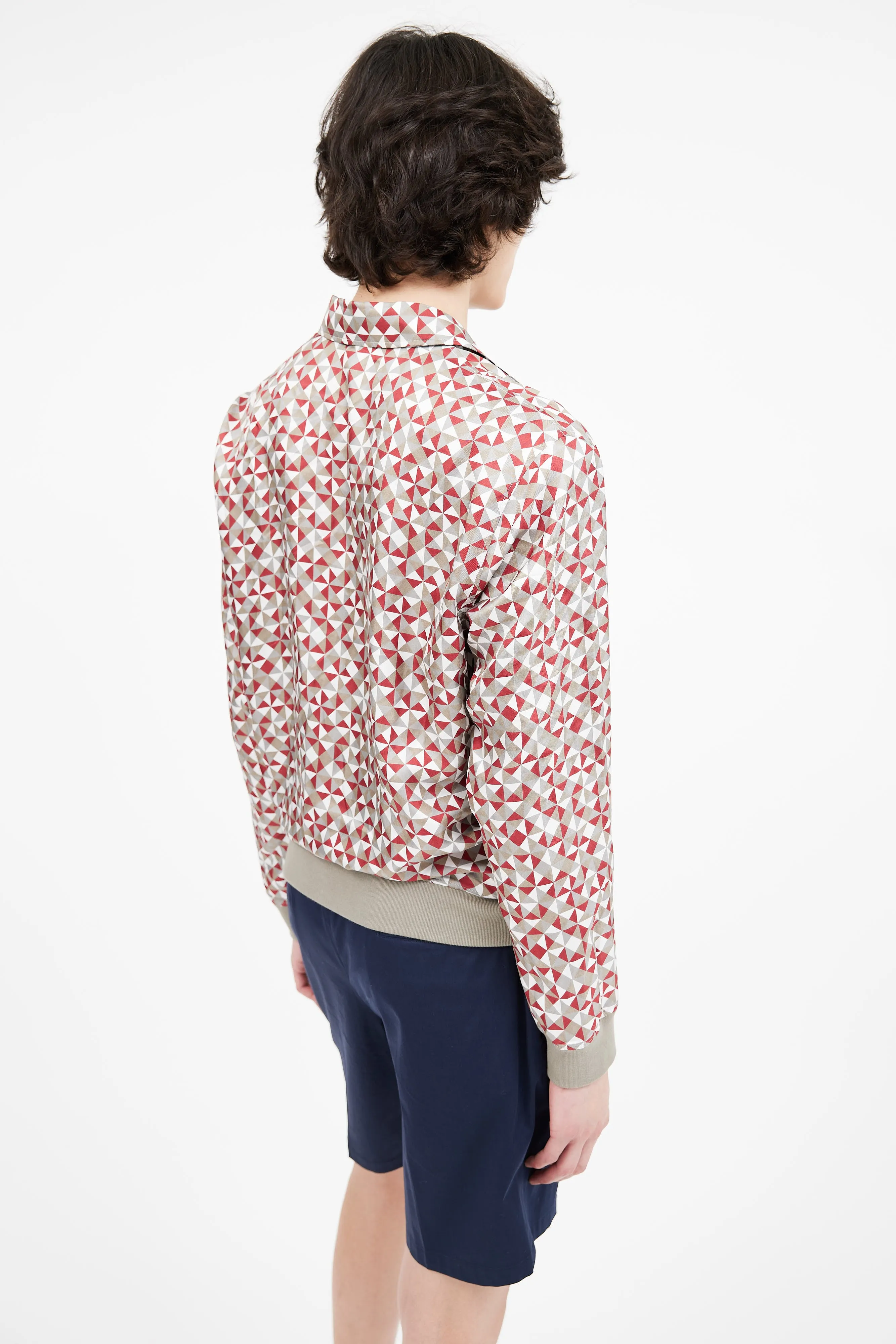 Multicolor Silk Print Reversible Jacket