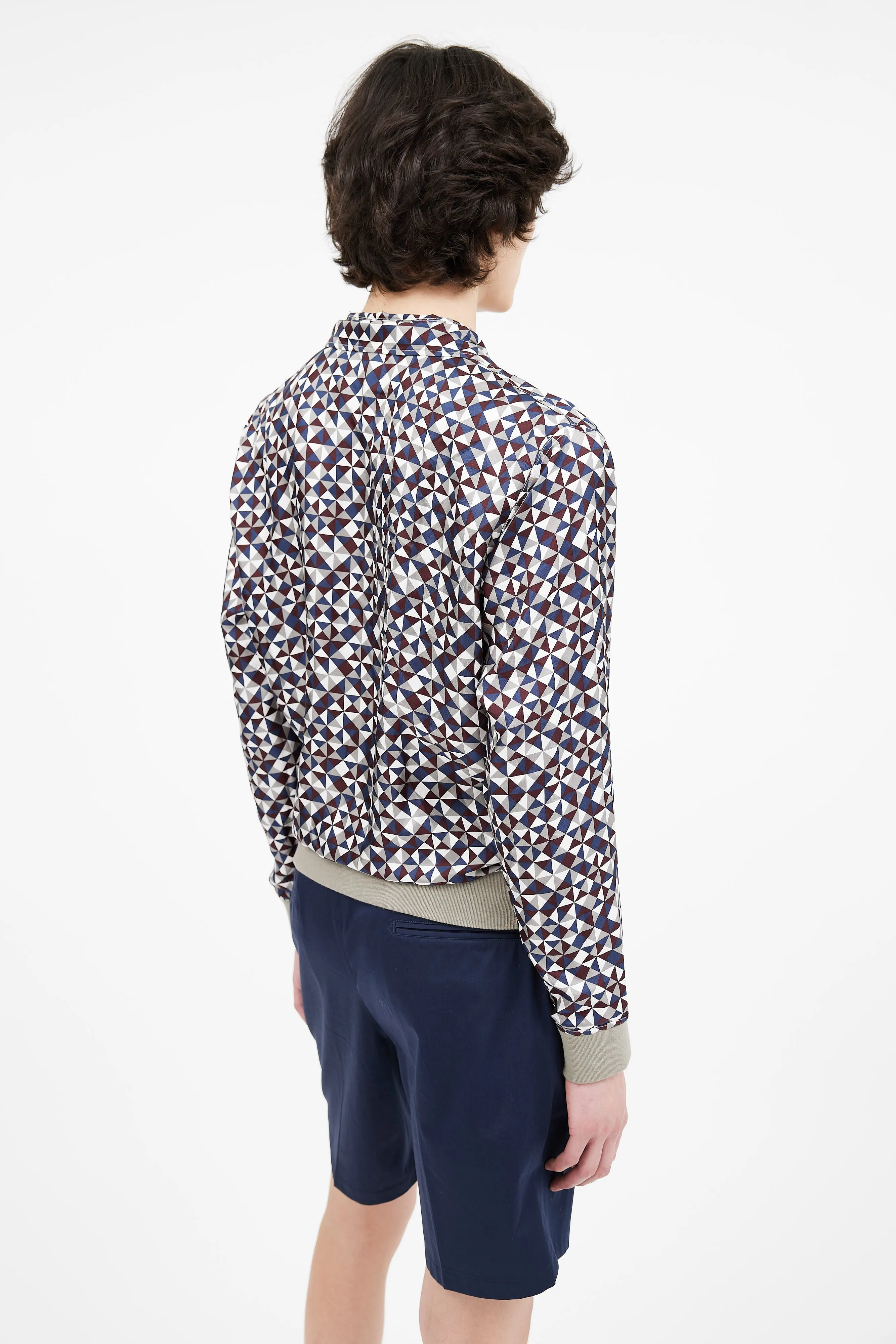 Multicolor Silk Print Reversible Jacket