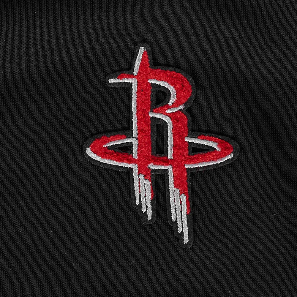 NBA HOUSTON ROCKETS CLASSIC WOMEN'S FLC CROPPED PO HOODIE (BLACK)