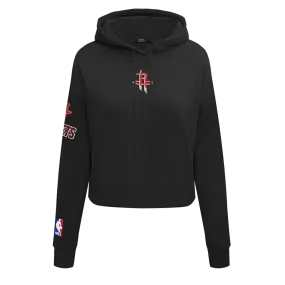 NBA HOUSTON ROCKETS CLASSIC WOMEN'S FLC CROPPED PO HOODIE (BLACK)